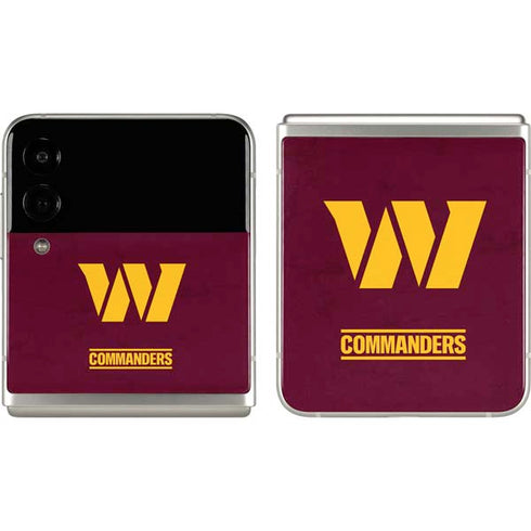 NFL Washington Commanders Distressed Galaxy Z Flip3 5G Skin