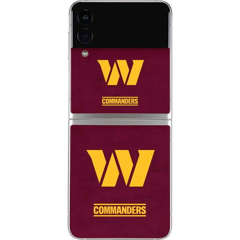 NFL Washington Commanders Distressed Galaxy Z Flip3 5G Skin