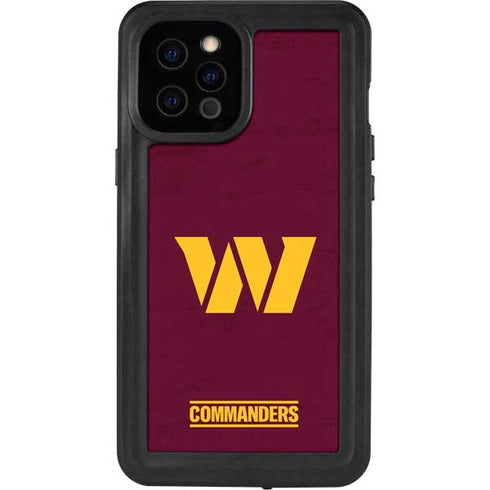 NFL Washington Commanders Distressed iPhone 12 Pro Max Waterproof Case