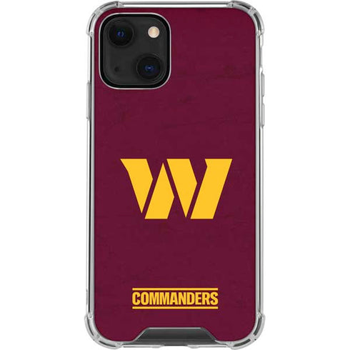NFL Washington Commanders Distressed iPhone 13 Clear Case