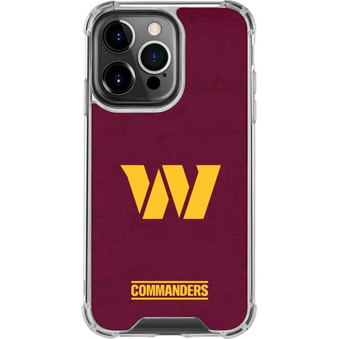 NFL Washington Commanders Distressed iPhone 13 Pro Clear Case