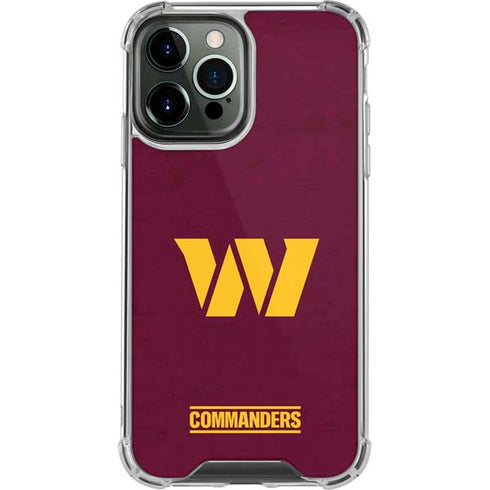 NFL Washington Commanders Distressed iPhone 13 Pro Max Clear Case