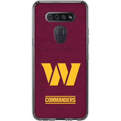 NFL Washington Commanders Distressed LG K51/Q51 Clear Case