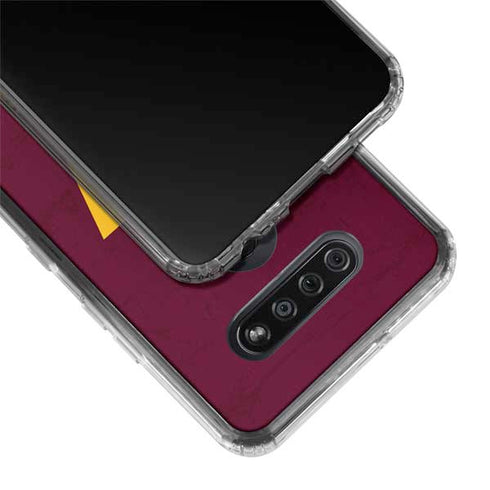 NFL Washington Commanders Distressed LG K51/Q51 Clear Case