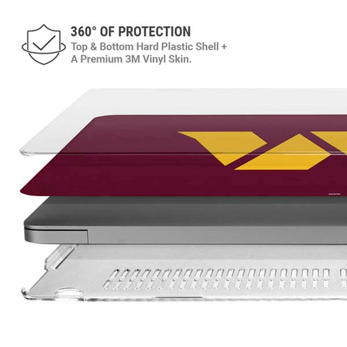 NFL Washington Commanders Distressed MacBook Pro 16in (2021-25) Case plus Skin