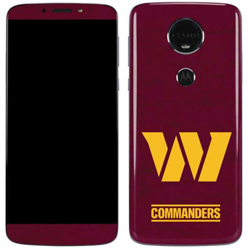 NFL Washington Commanders Distressed Moto E5 Plus Skin