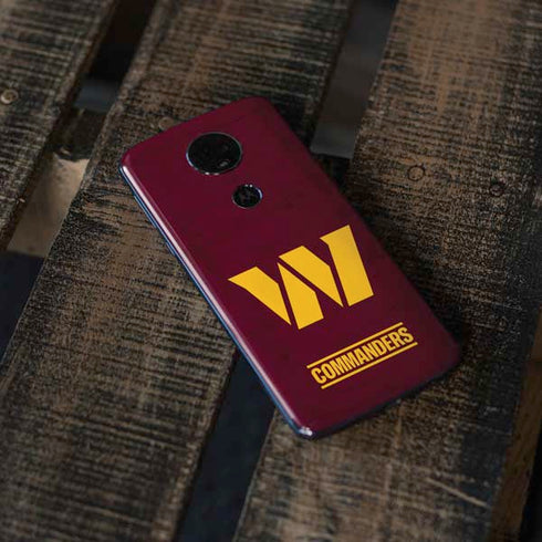 NFL Washington Commanders Distressed Moto E5 Plus Skin