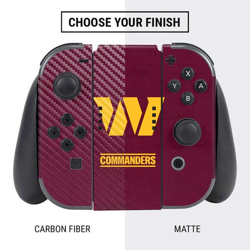 NFL Washington Commanders Distressed Nintendo Switch Bundle Skin