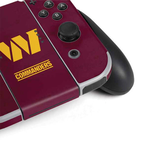 NFL Washington Commanders Distressed Nintendo Switch OLED (2021) Skin