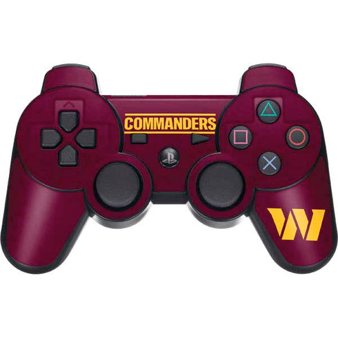 NFL Washington Commanders Distressed PS3 Dual Shock wireless controller Skin