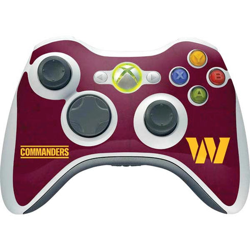NFL Washington Commanders Distressed Xbox 360 Wireless Controller Skin