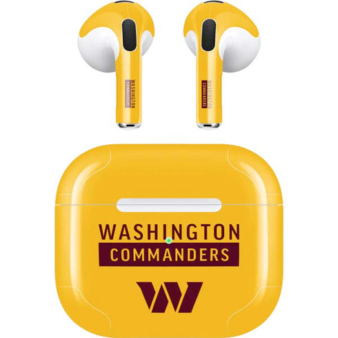 NFL Washington Commanders Yellow Apple AirPods (3rd Gen 2021) Skin