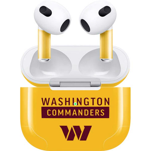 NFL Washington Commanders Yellow Apple AirPods (3rd Gen 2021) Skin