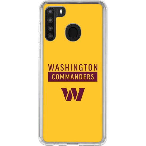 NFL Washington Commanders Yellow Galaxy A21 Clear Case