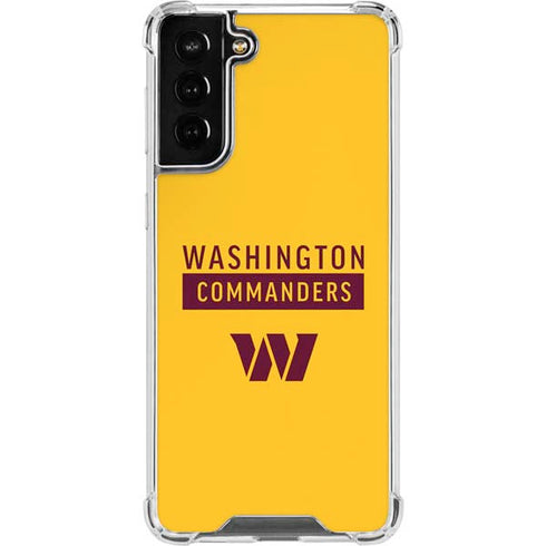 NFL Washington Commanders Yellow Galaxy S21 FE Clear Case