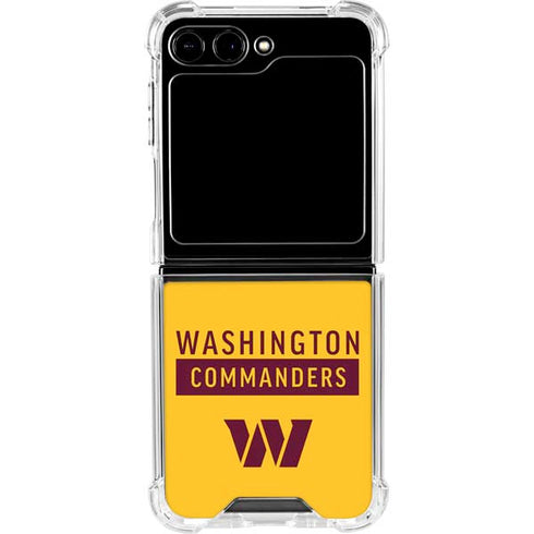 NFL Washington Commanders Yellow Galaxy Z Flip5 5G Clear Case