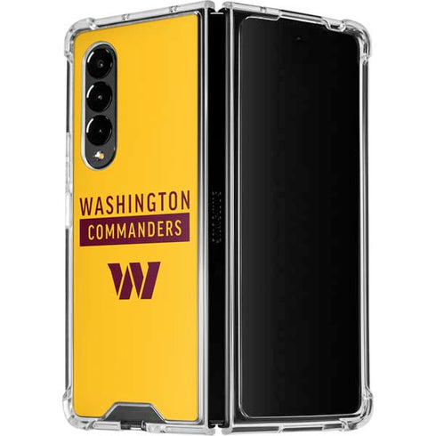 NFL Washington Commanders Yellow Galaxy Z Fold4 5G Clear Case