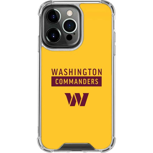 NFL Washington Commanders Yellow iPhone 15 Pro Clear Case