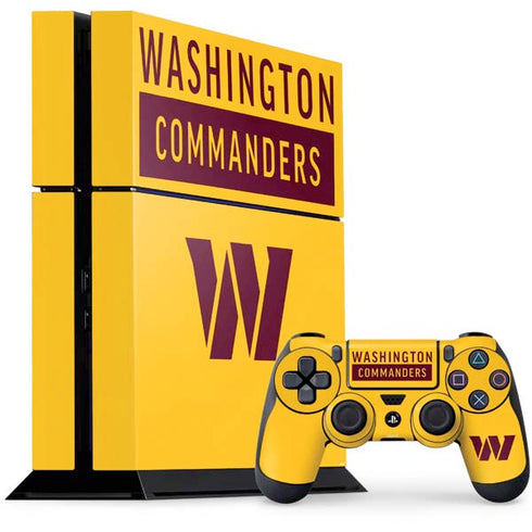 NFL Washington Commanders Yellow PS4 Console and Controller Bundle Skin