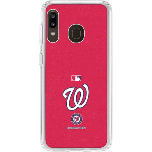 MLB Washington Nationals - Solid Distressed Galaxy A20 Clear Case