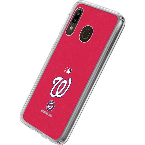 MLB Washington Nationals - Solid Distressed Galaxy A20 Clear Case