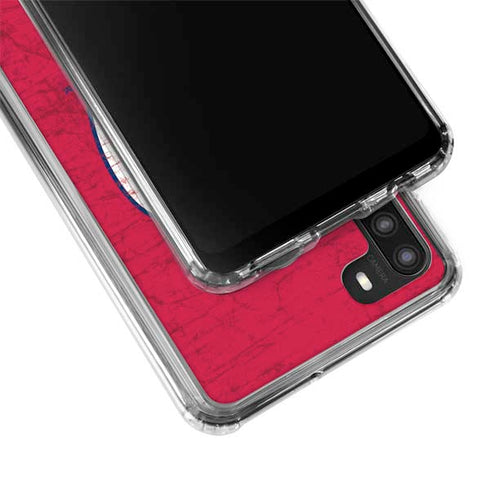 MLB Washington Nationals - Solid Distressed Galaxy A21 Clear Case