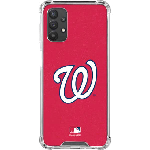 MLB Washington Nationals - Solid Distressed Galaxy A32 5G Clear Case