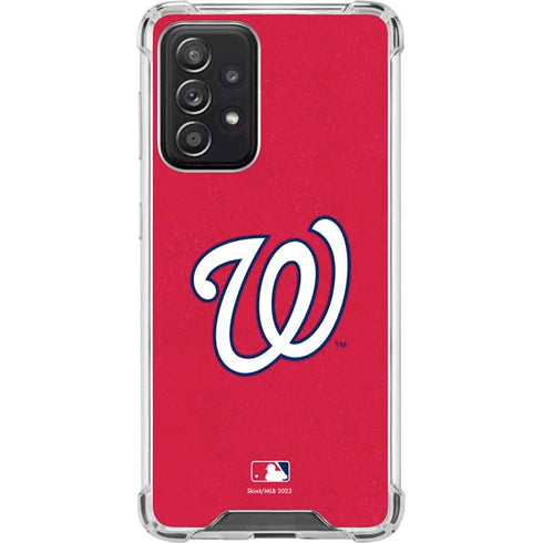 MLB Washington Nationals - Solid Distressed Galaxy A52 5G Clear Case