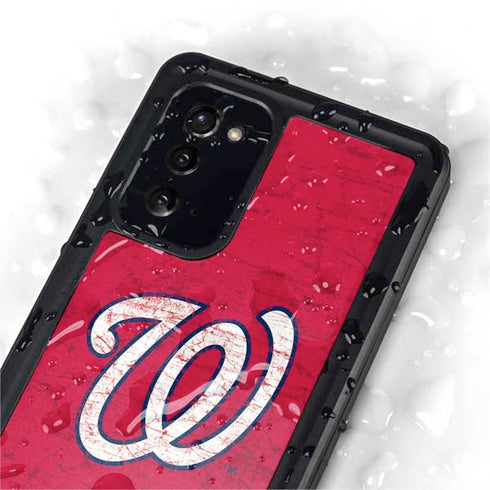 MLB Washington Nationals - Solid Distressed Galaxy Note20 5G Waterproof Case