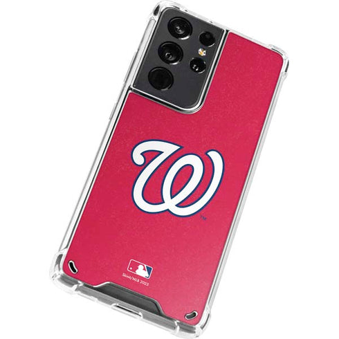 MLB Washington Nationals - Solid Distressed Galaxy S21 Ultra 5G Clear Case