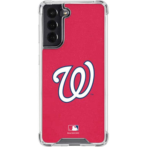 MLB Washington Nationals - Solid Distressed Galaxy S22 Clear Case