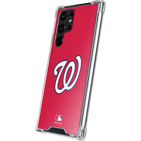 MLB Washington Nationals - Solid Distressed Galaxy S22 Ultra Clear Case