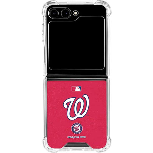 MLB Washington Nationals - Solid Distressed Galaxy Z Flip5 5G Clear Case