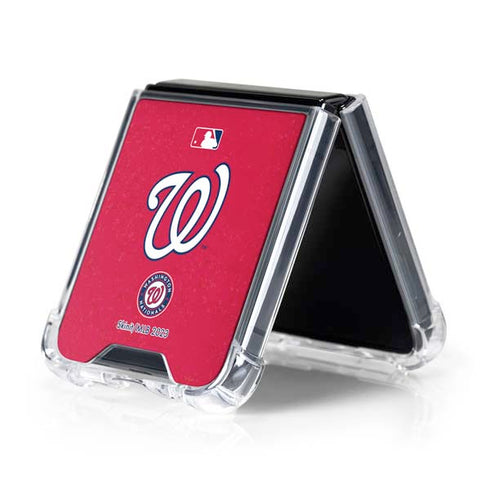 MLB Washington Nationals - Solid Distressed Galaxy Z Flip5 5G Clear Case