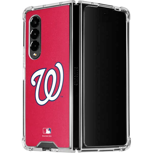 MLB Washington Nationals - Solid Distressed Galaxy Z Fold4 5G Clear Case
