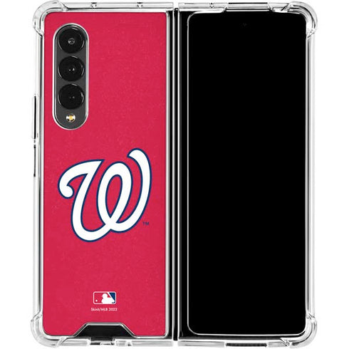 MLB Washington Nationals - Solid Distressed Galaxy Z Fold4 5G Clear Case