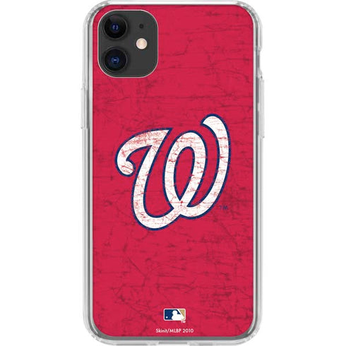 MLB Washington Nationals - Solid Distressed iPhone 11 Clear Case