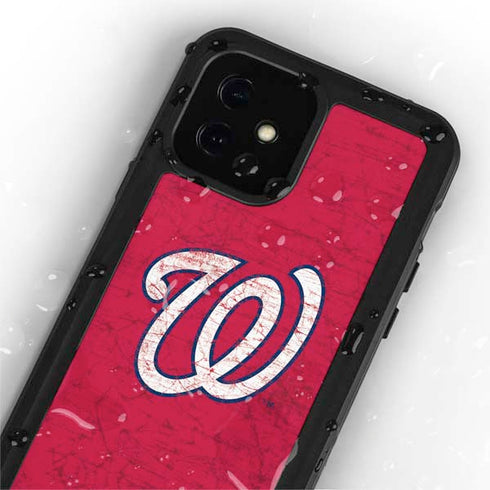 MLB Washington Nationals - Solid Distressed iPhone 12 Mini Waterproof Case