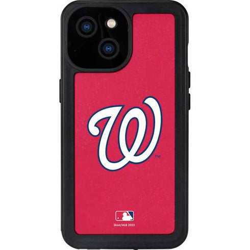 MLB Washington Nationals - Solid Distressed iPhone 13 Mini Waterproof Case