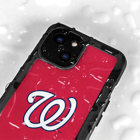 MLB Washington Nationals - Solid Distressed iPhone 13 Mini Waterproof Case
