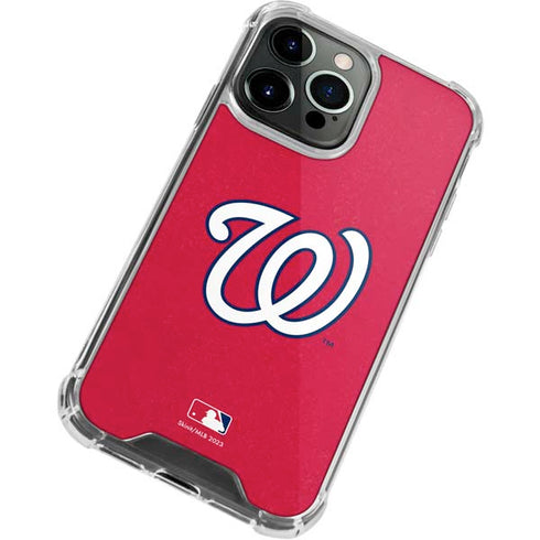 MLB Washington Nationals - Solid Distressed iPhone 14 Pro Clear Case