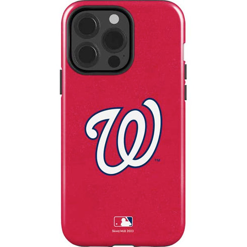 MLB Washington Nationals - Solid Distressed iPhone 15 Pro Impact Case