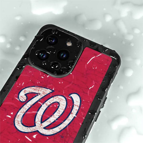 MLB Washington Nationals - Solid Distressed iPhone 14 Pro Max Waterproof Case