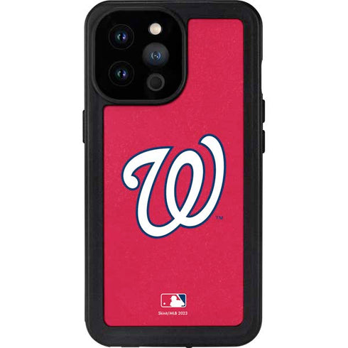 MLB Washington Nationals - Solid Distressed iPhone 14 Pro Max Waterproof Case