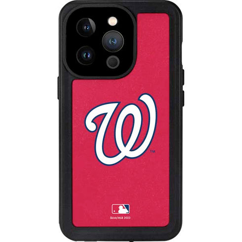 MLB Washington Nationals - Solid Distressed iPhone 14 Pro Waterproof Case