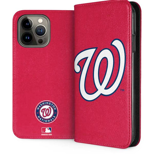 MLB Washington Nationals - Solid Distressed iPhone 15 Pro Max Folio Case
