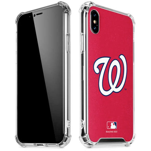 MLB Washington Nationals - Solid Distressed iPhone XS Max Clear Case
