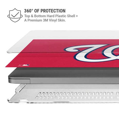 MLB Washington Nationals - Solid Distressed MacBook Pro 16in (2021-25) Case plus Skin