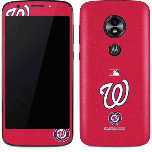 MLB Washington Nationals - Solid Distressed Moto E5 Play Skin