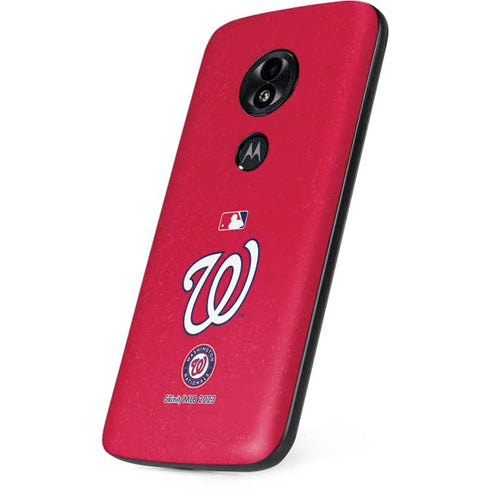 MLB Washington Nationals - Solid Distressed Moto E5 Play Skin